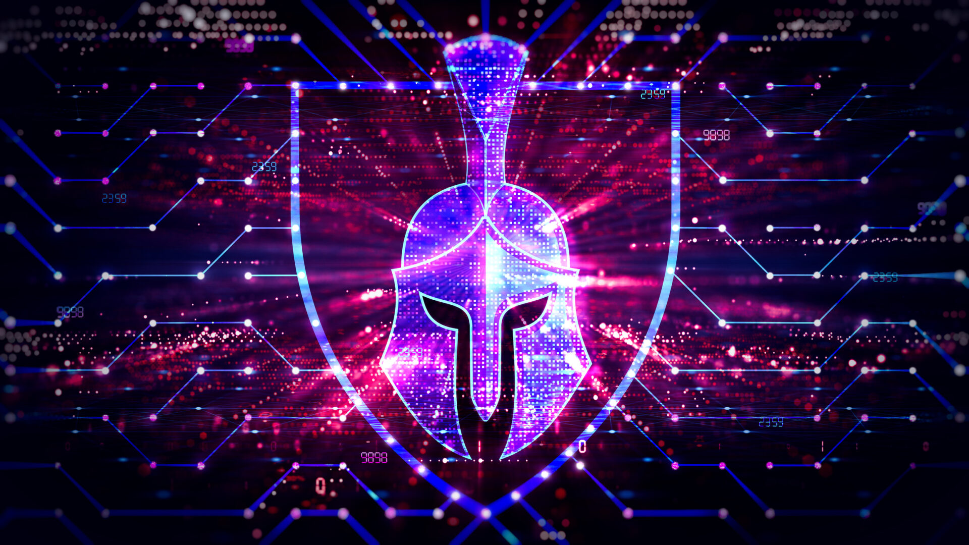 Network Protection Concept with Spartan Helmet Surrounded by Digital Network on Abstract Technology Background Network Protection Concept with Spartan Helmet Surrounded by Digital Network on Abstract Technology Background - Zero Trust Solutions - Innovation in the Cybersecurity Field